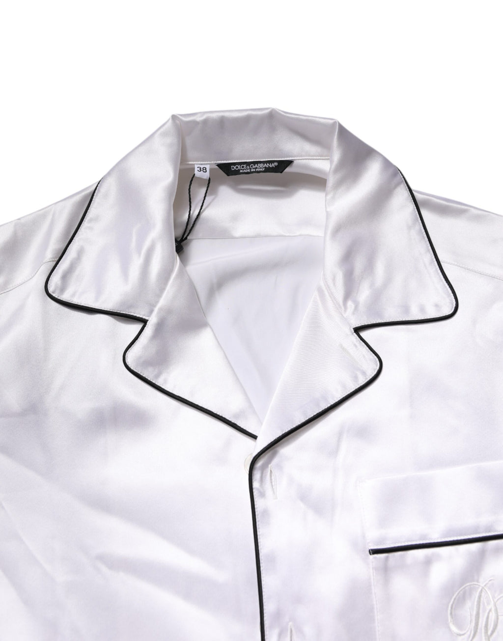 Dolce & Gabbana White Satin Silk Men Pajama Set Sleepwear