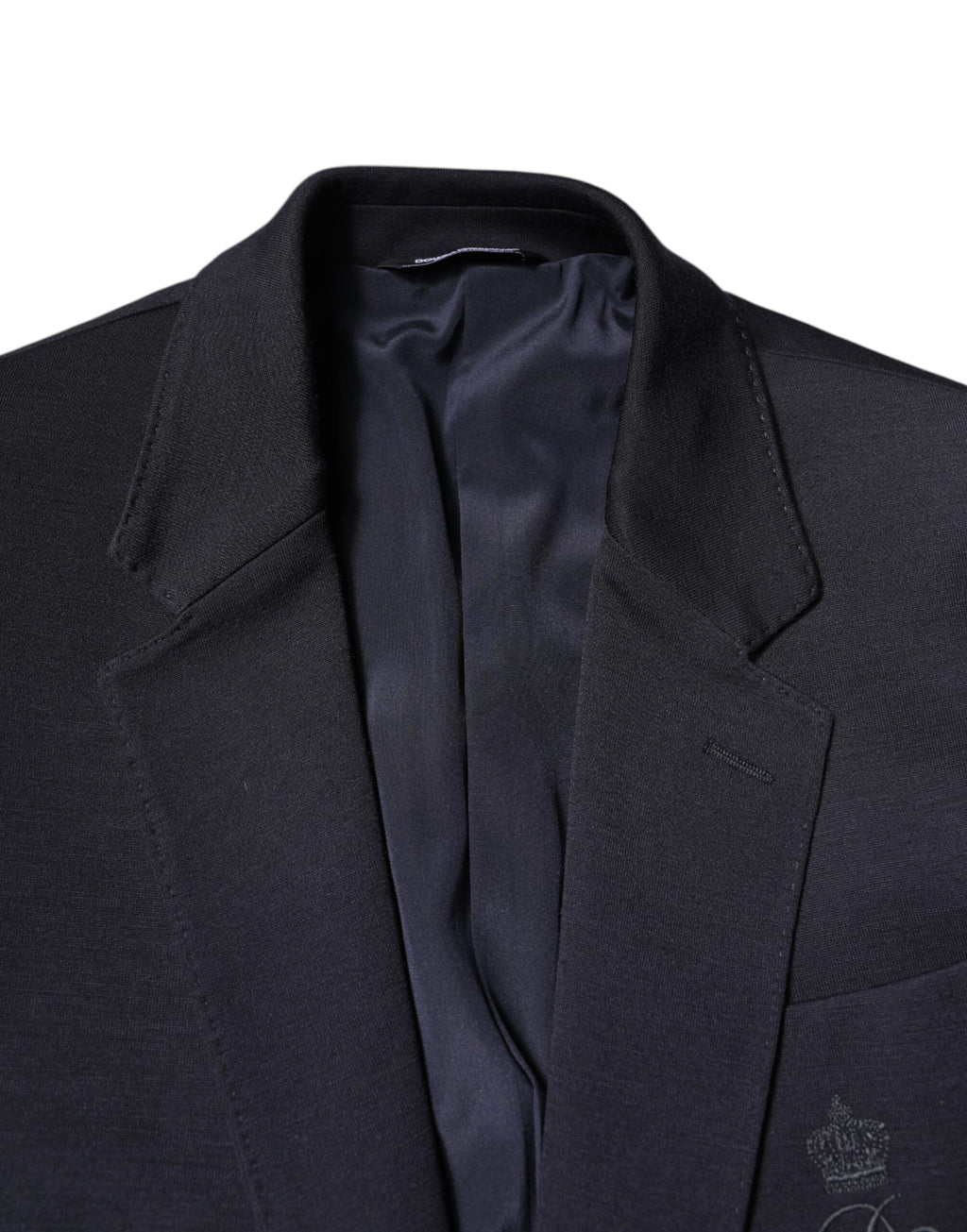 Dolce & Gabbana Dark Blue Wool Single Breasted Coat Suit Blazer