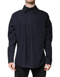 Dolce & Gabbana Dark Blue Cotton Long Sleeve Shirt