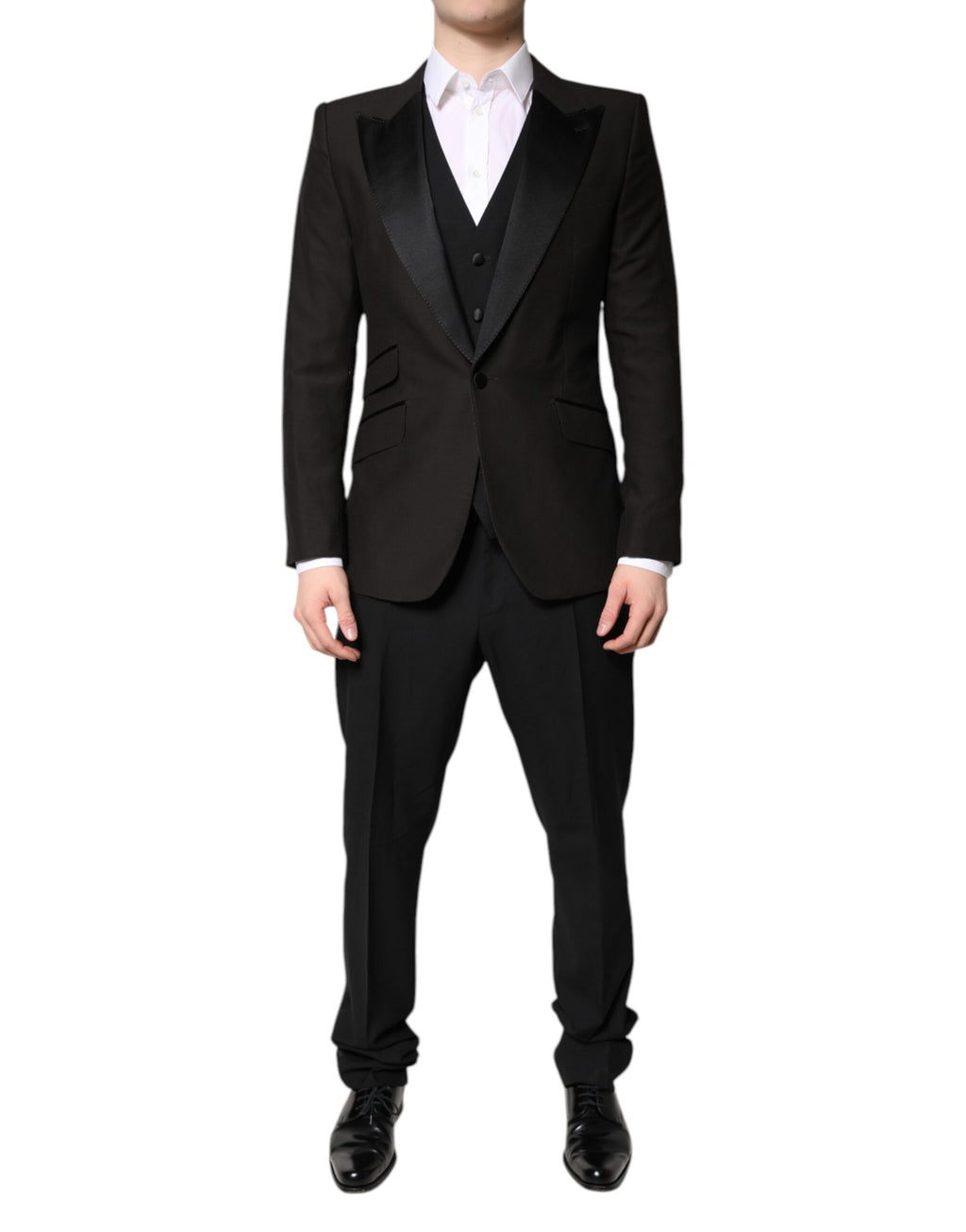 Dolce & Gabbana Dark Gray Single Breasted Formal 3 Piece Suit