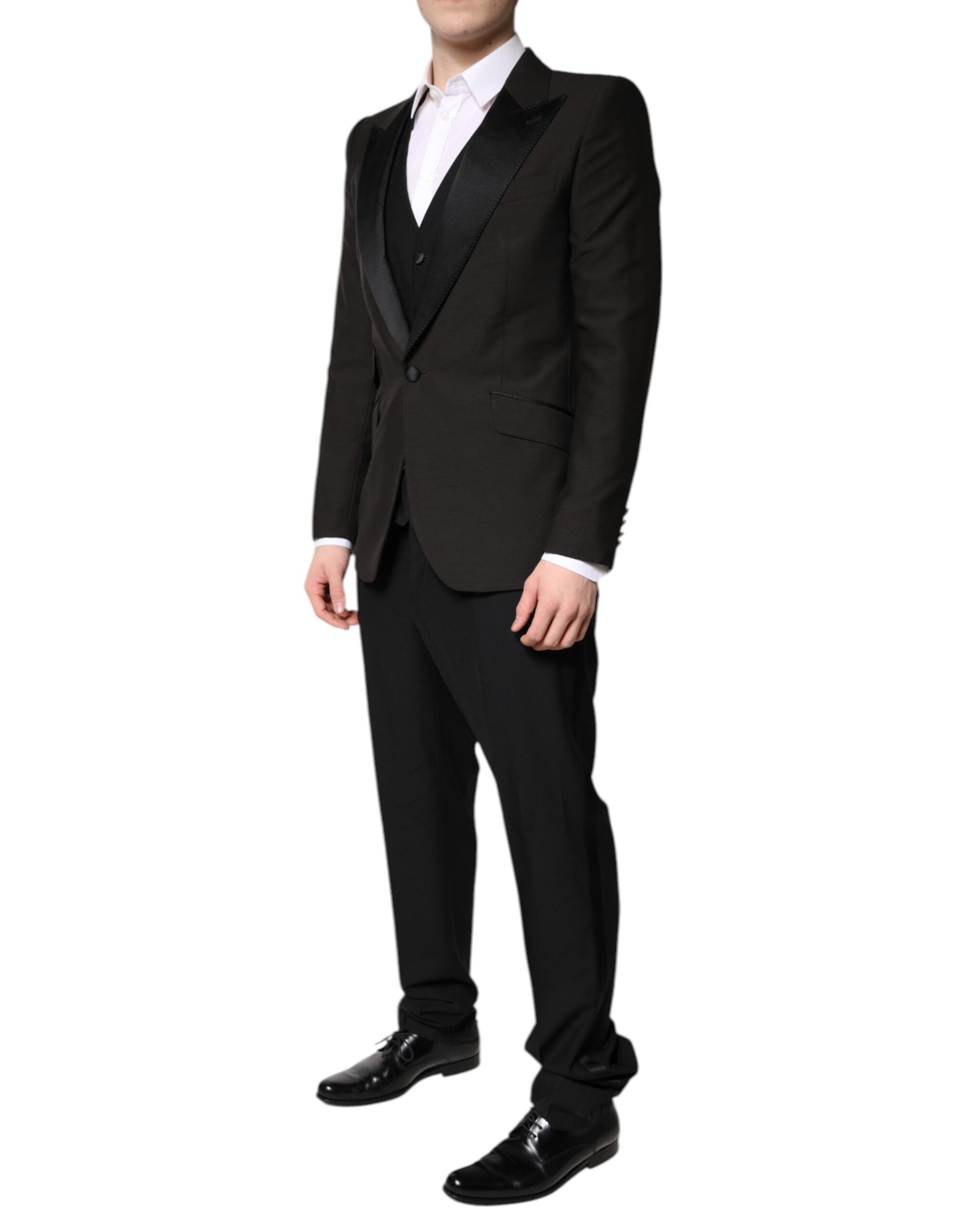 Dolce & Gabbana Dark Gray Single Breasted Formal 3 Piece Suit