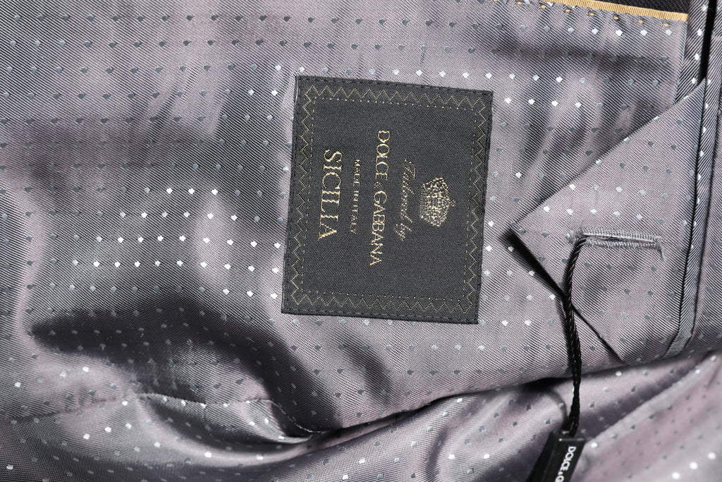 Dolce & Gabbana Dark Gray Striped SICILIA Formal 2 Piece Suit