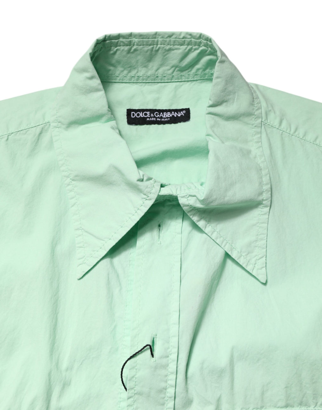 Dolce & Gabbana Green Cotton Short Sleeves Men Casual Shirt
