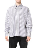 Dolce & Gabbana White Black Stripe Button Down Casual Shirt