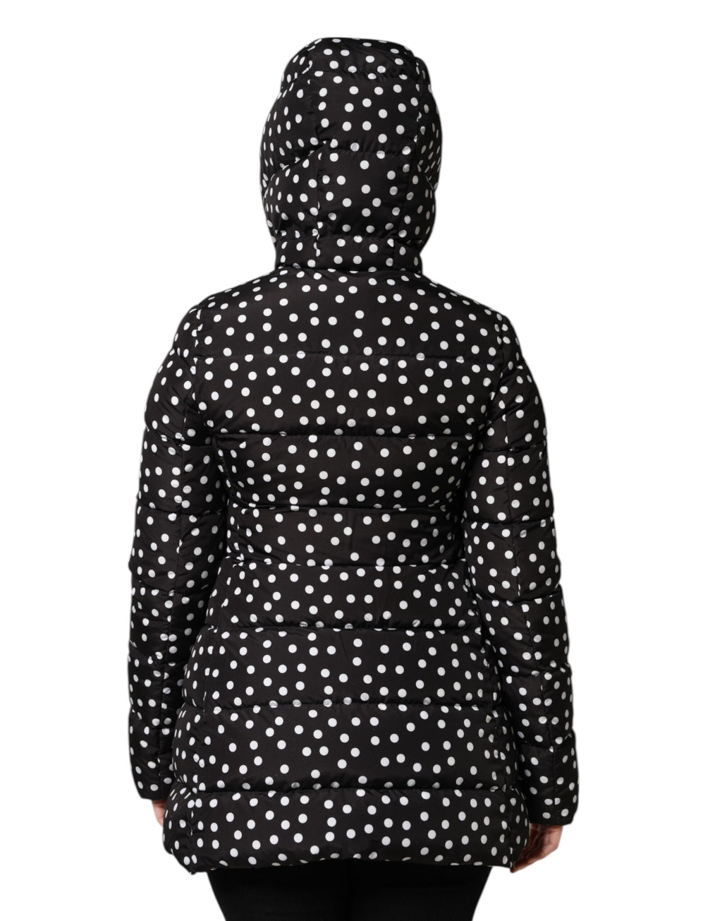 Dolce & Gabbana Black Puffer Hooded Zip Reversible Jacket