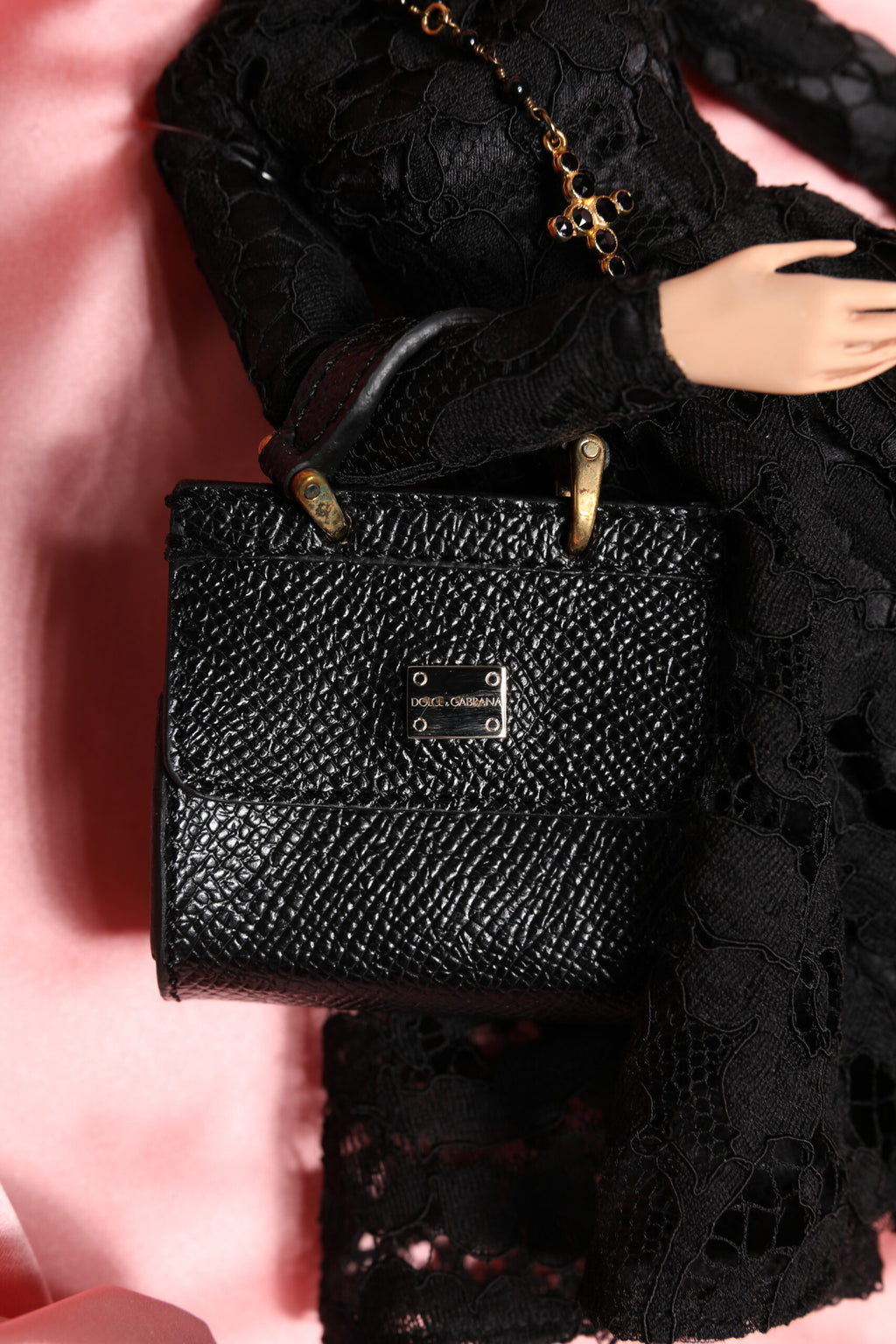 Dolce & Gabbana Black Dress Ceramic Porcelain Fashion Leather Sicily Dolls