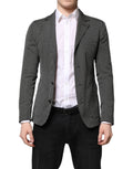Dolce & Gabbana Dark Gray White Patterned Men Suit Coat Blazer