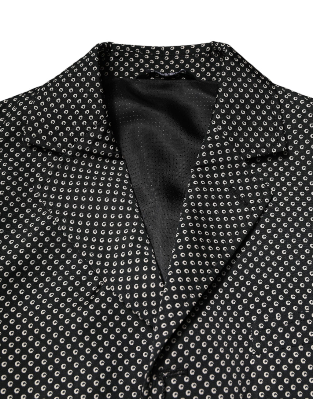 Dolce & Gabbana Dark Gray White Patterned Men Suit Coat Blazer