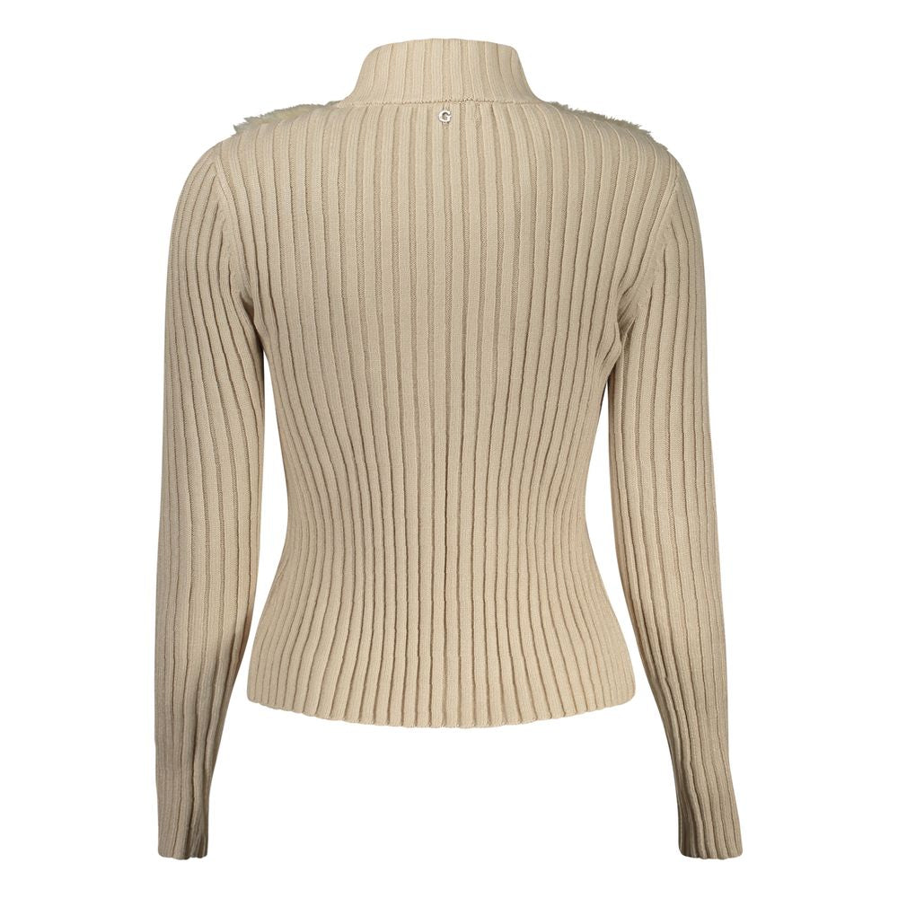 Guess Jeans Beige Viscose Women Cardigan