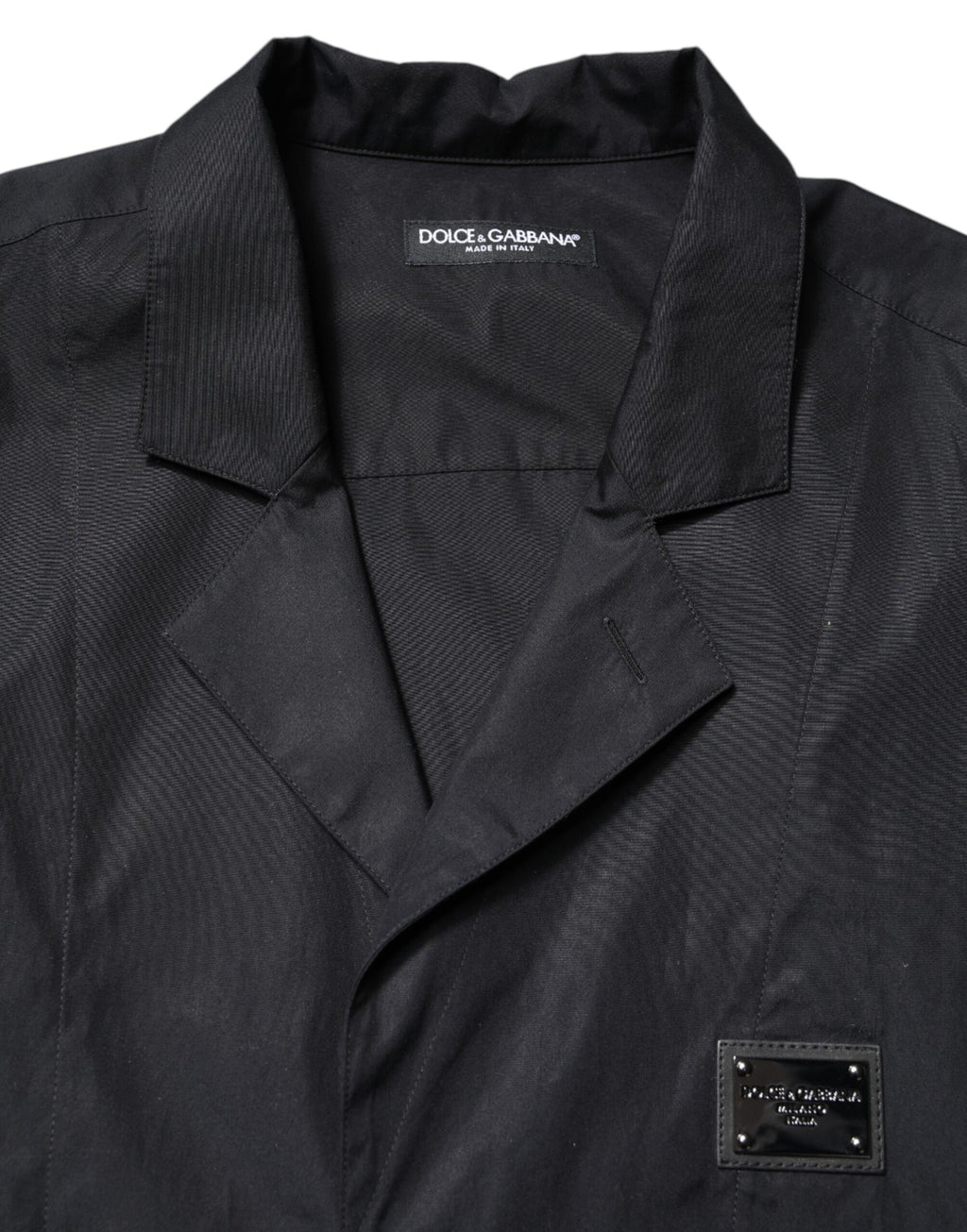 Dolce & Gabbana Black Short Sleeves Button Down Casual Shirt