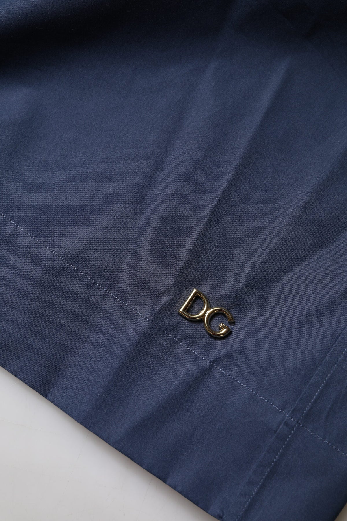 Dolce & Gabbana Blue Cotton Short Sleeves Button Down Top