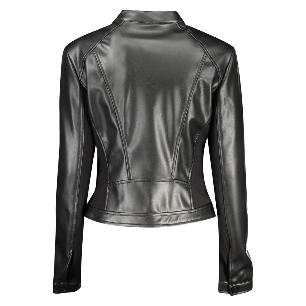 Guess Jeans Black Polyurethane Women's Jacket