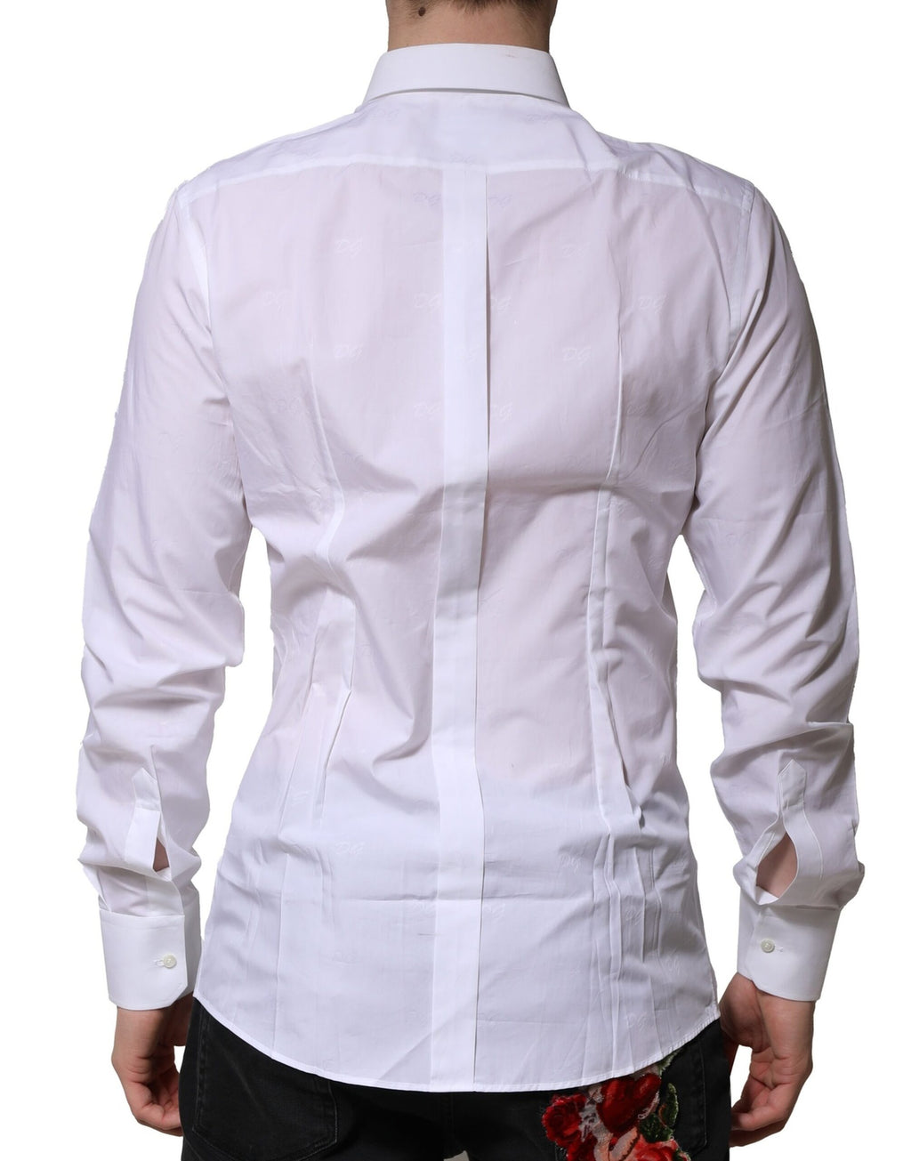 Dolce & Gabbana White GOLD Long Sleeves Dress Formal Shirt