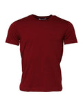 Dolce & Gabbana Dark Red Men Crew Neck Short Sleeve T-shirt