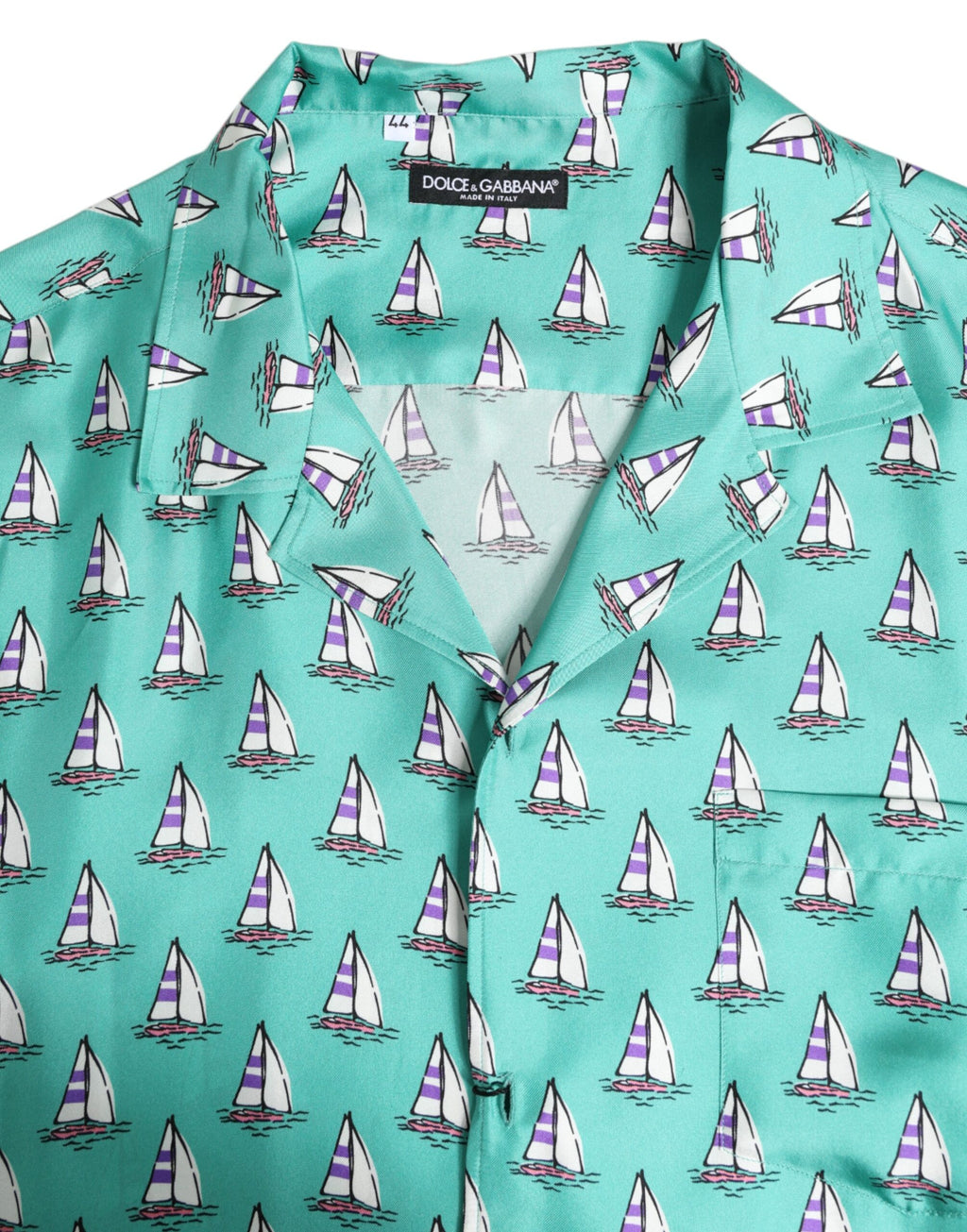 Dolce & Gabbana Green Printed Short Sleeves Casual Shirt