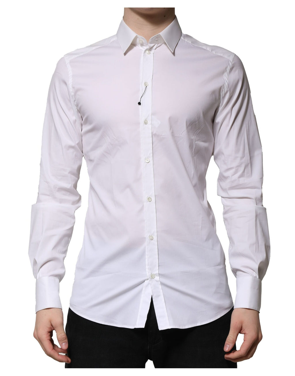 Dolce & Gabbana White GOLD Long Sleeve Dress Formal Shirt