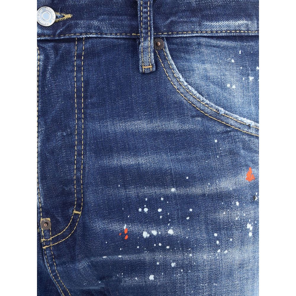 Dsquared² Blue Cotton Slim Fit Jeans