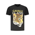 Cavalli Class Black Cotton Men T-Shirt