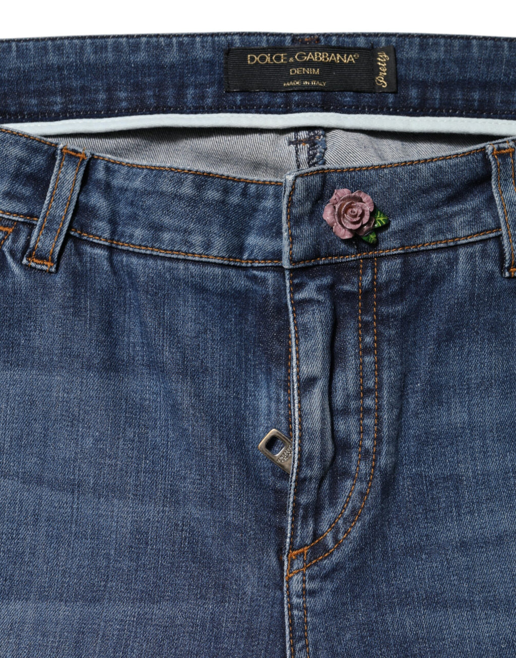 Dolce & Gabbana Blue Low Waist Cotton Skinny Denim Jeans