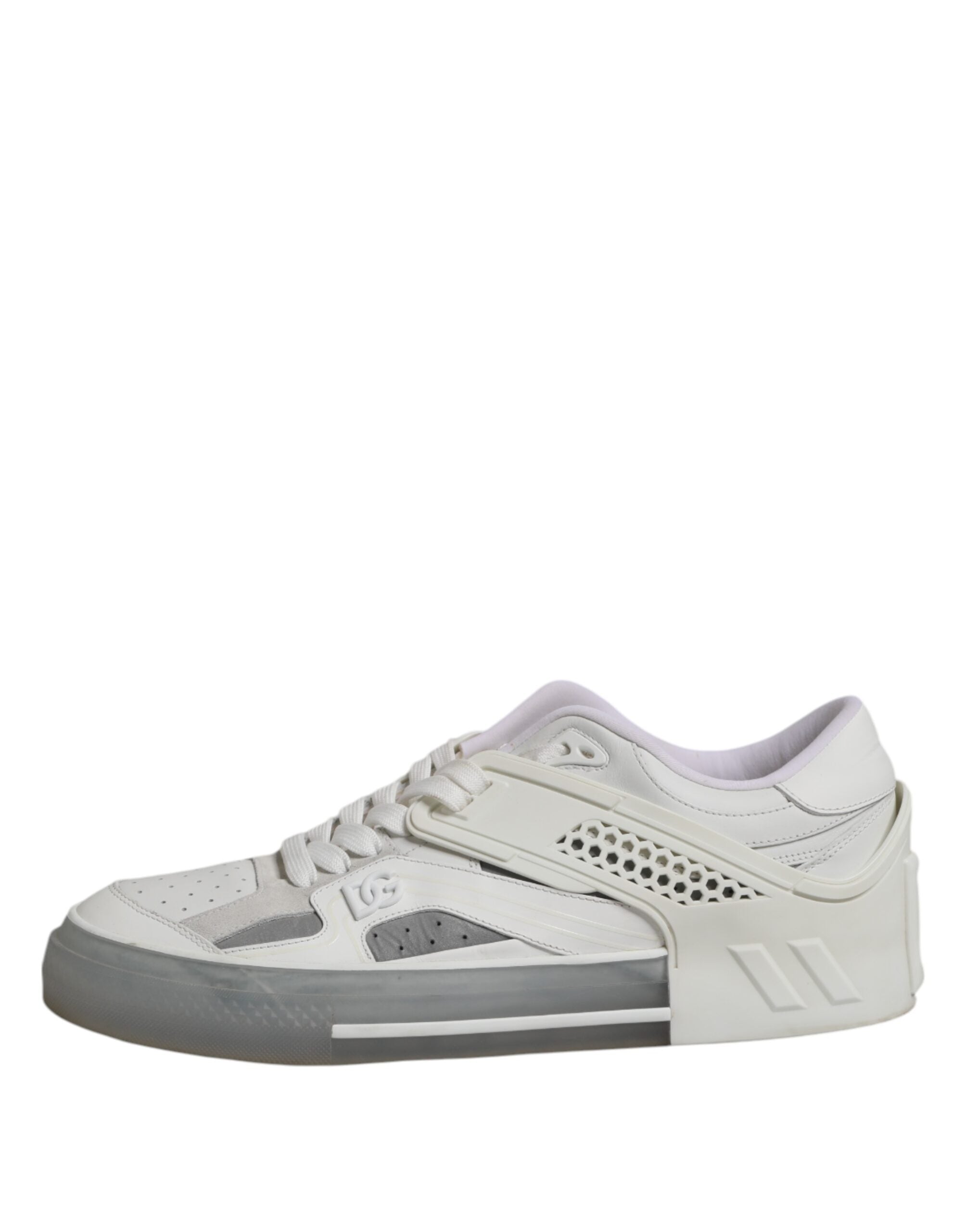 Dolce & Gabbana White Low Top DG Embossed Men Sneakers Shoes
