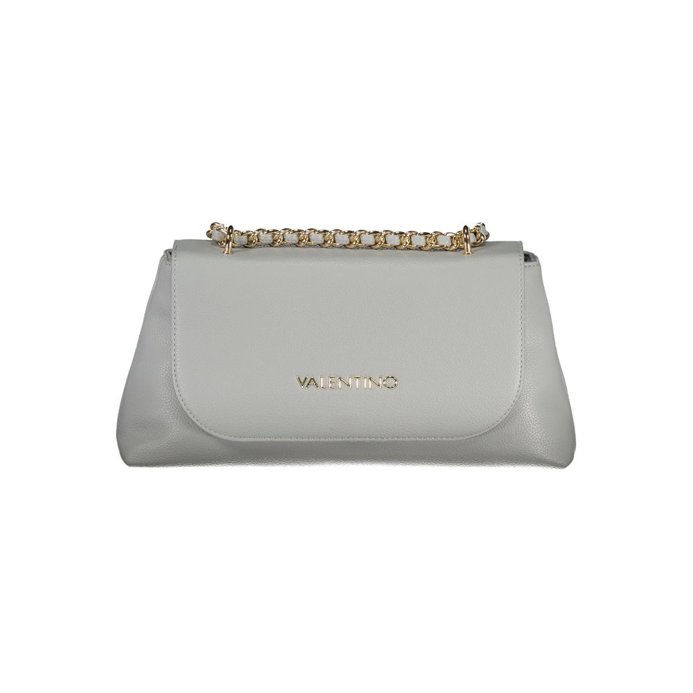 Mario Valentino Gray Polyurethane Women's Bag with Chain Shoulder Strap
