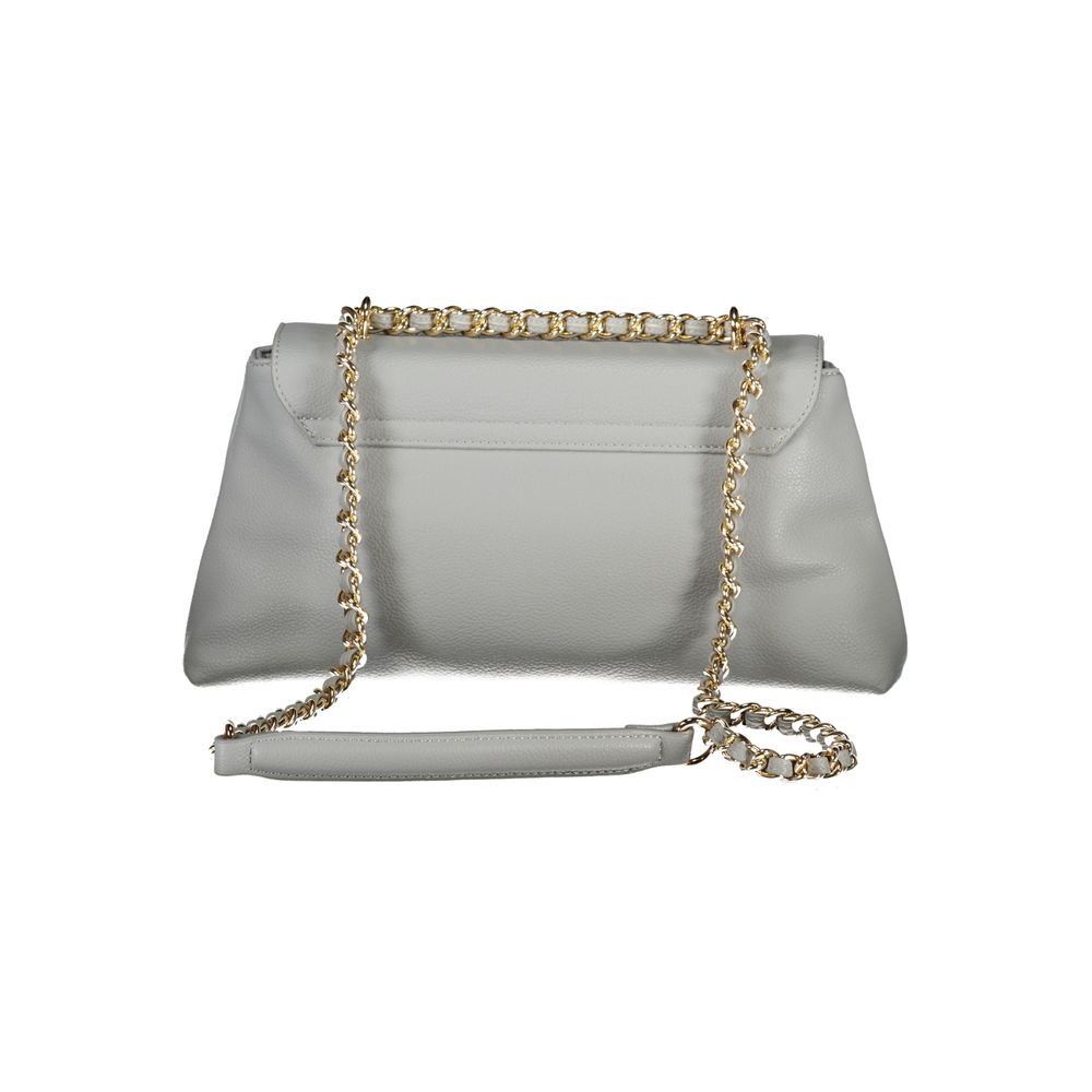 Mario Valentino Gray Polyurethane Women's Bag with Chain Shoulder Strap