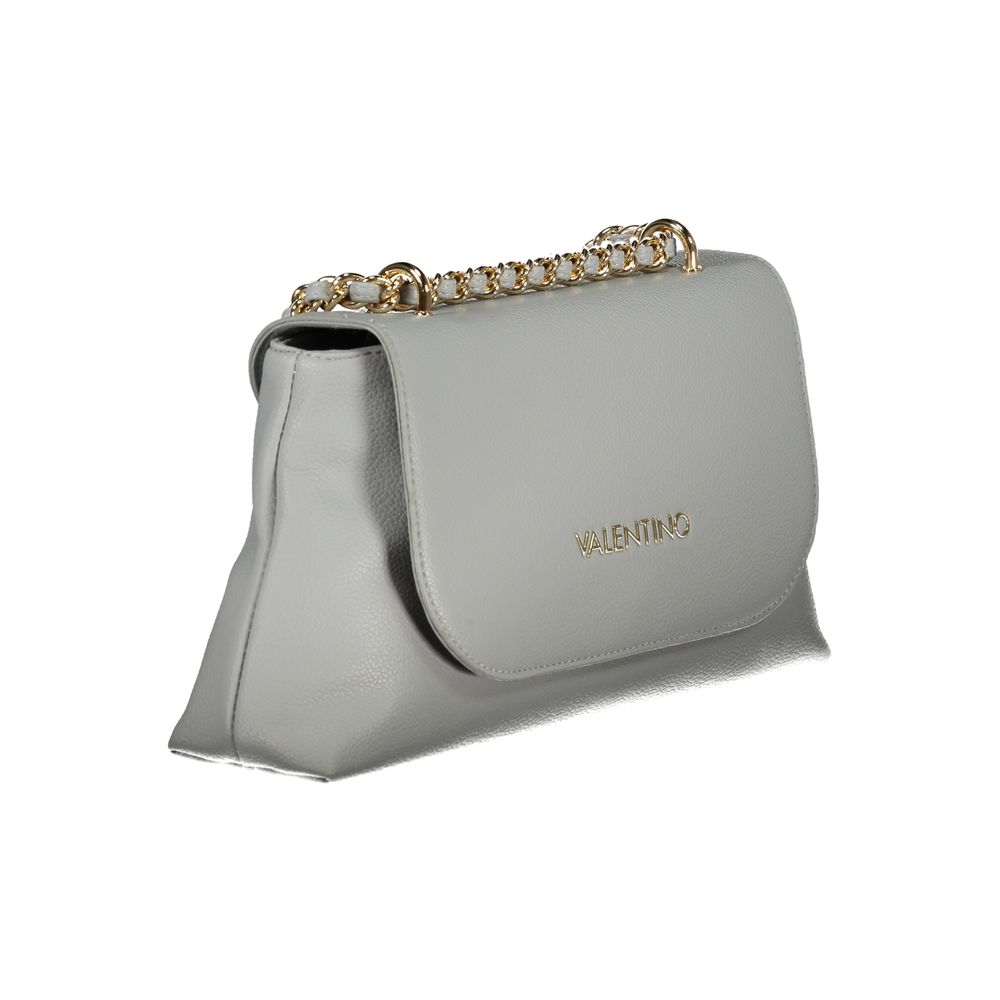 Mario Valentino Gray Polyurethane Women's Bag with Chain Shoulder Strap