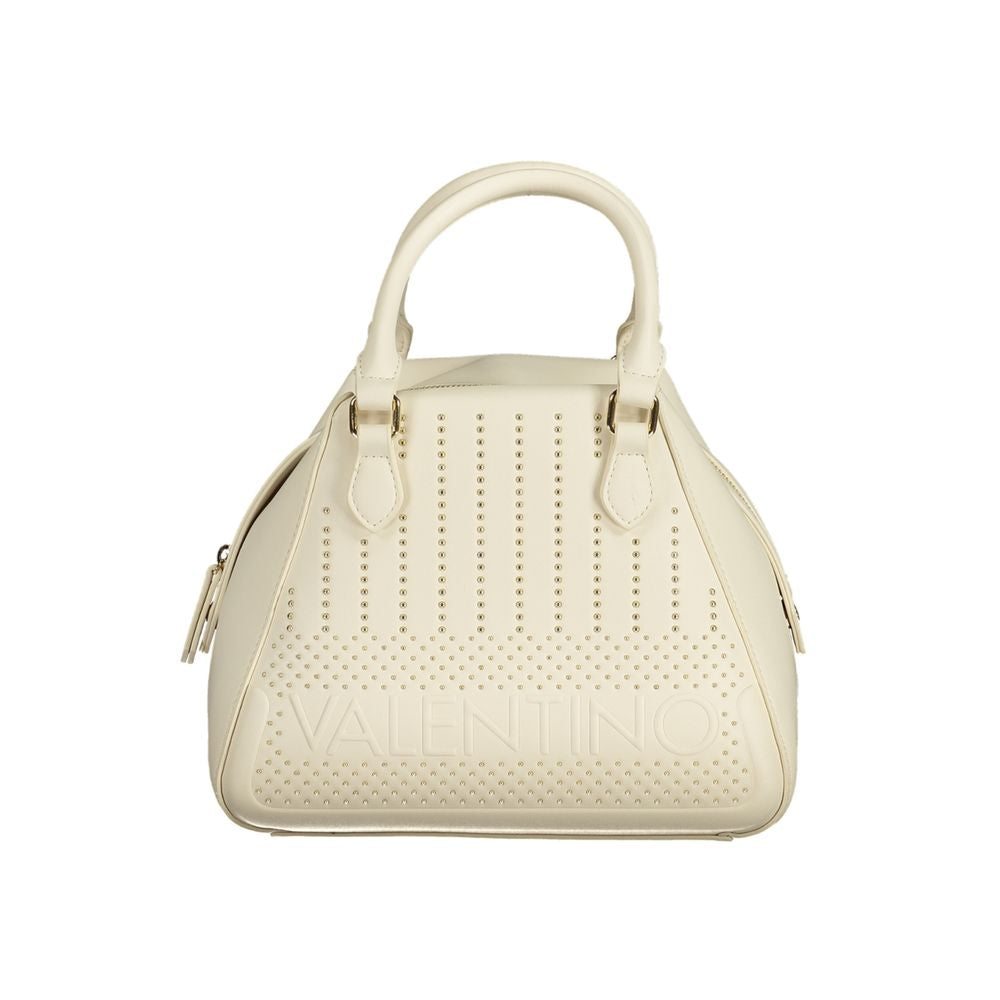 Mario Valentino Bianco Polyurethane Women's Bag with Handles and Shoulder Strap