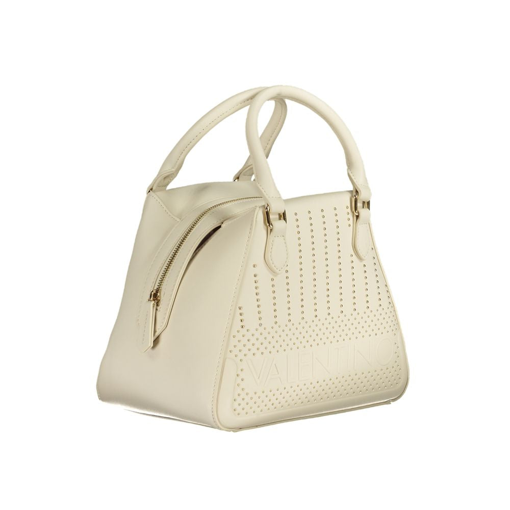 Mario Valentino Bianco Polyurethane Women's Bag with Handles and Shoulder Strap
