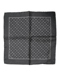 Dolce & Gabbana Black Fish Print Silk Square Men Foulard Scarf