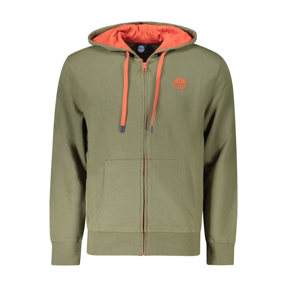 North Sails Green Cotton Men's Hooded Sweater
