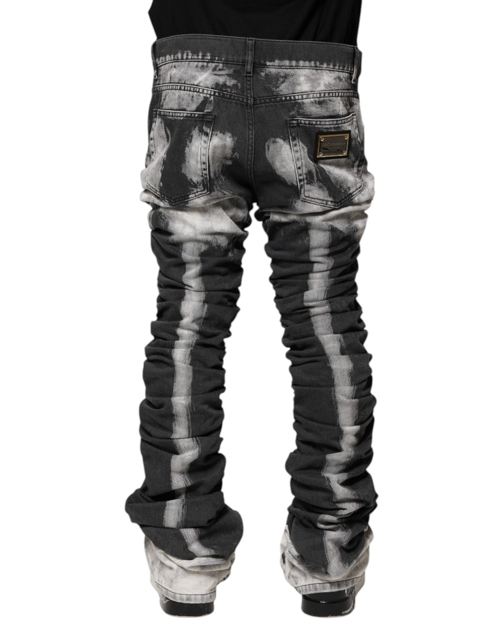 Dolce & Gabbana Dark Gray Tie Dye Straight Denim Jeans