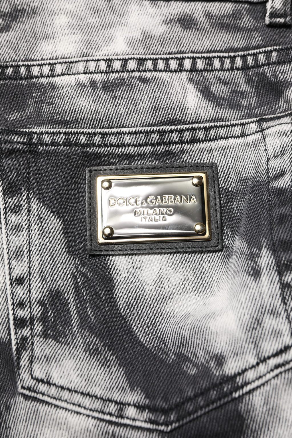 Dolce & Gabbana Dark Gray Tie Dye Straight Denim Jeans