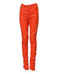 Dolce & Gabbana Orange Cotton High Waisted Denim Jeans
