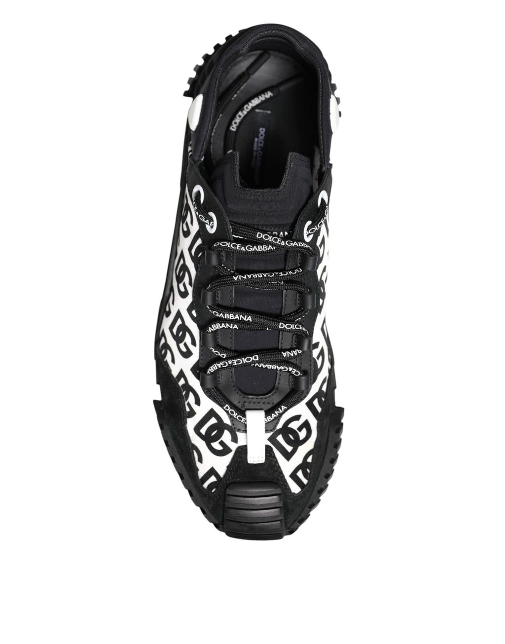 Dolce & Gabbana Black Logo Lace Up Low Top NS1 Sneakers Shoes