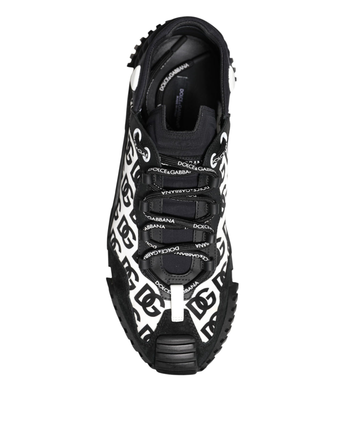 Dolce & Gabbana Black Logo Lace Up Low Top NS1 Sneakers Shoes