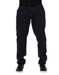 Dolce & Gabbana Black Cotton Tapered Denim Jeans