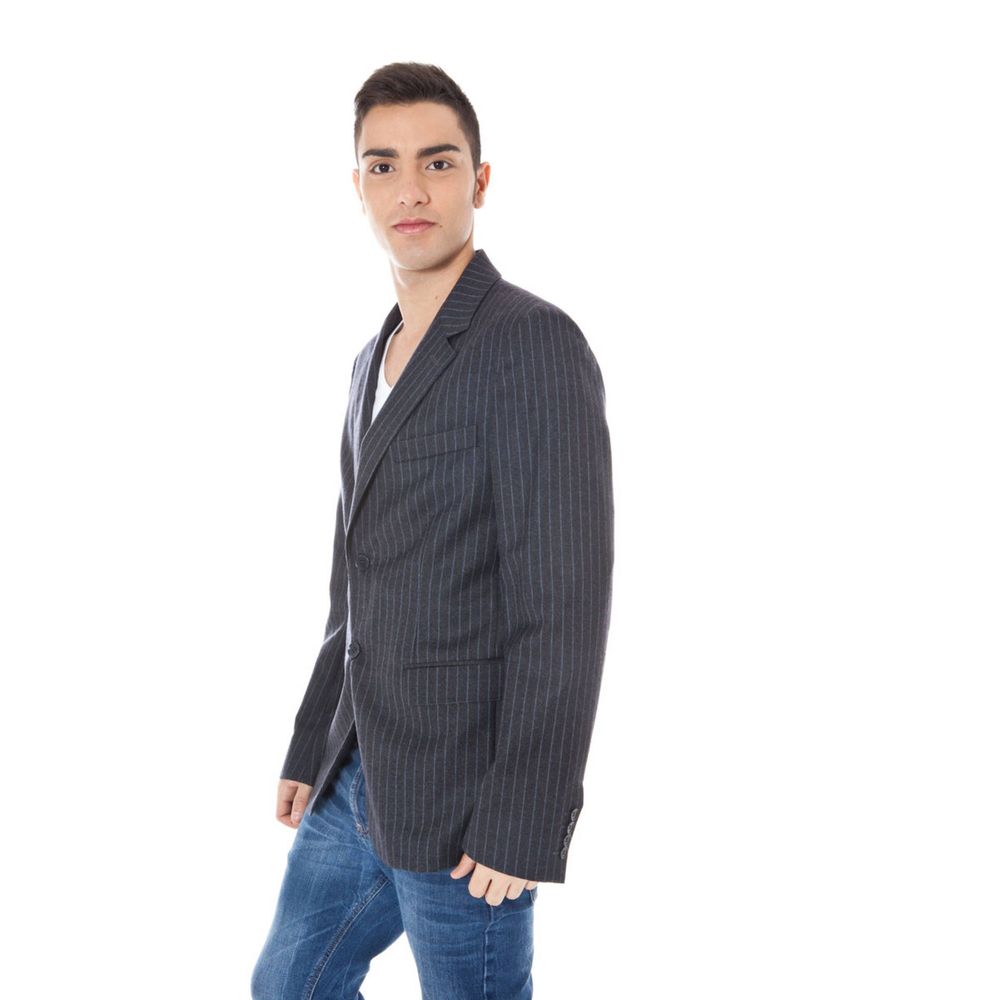 Calvin Klein Grigio Wool Men Jacket