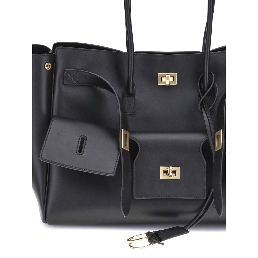 Balenciaga Black Calf Leather Bos Taurus Shoulder Bag