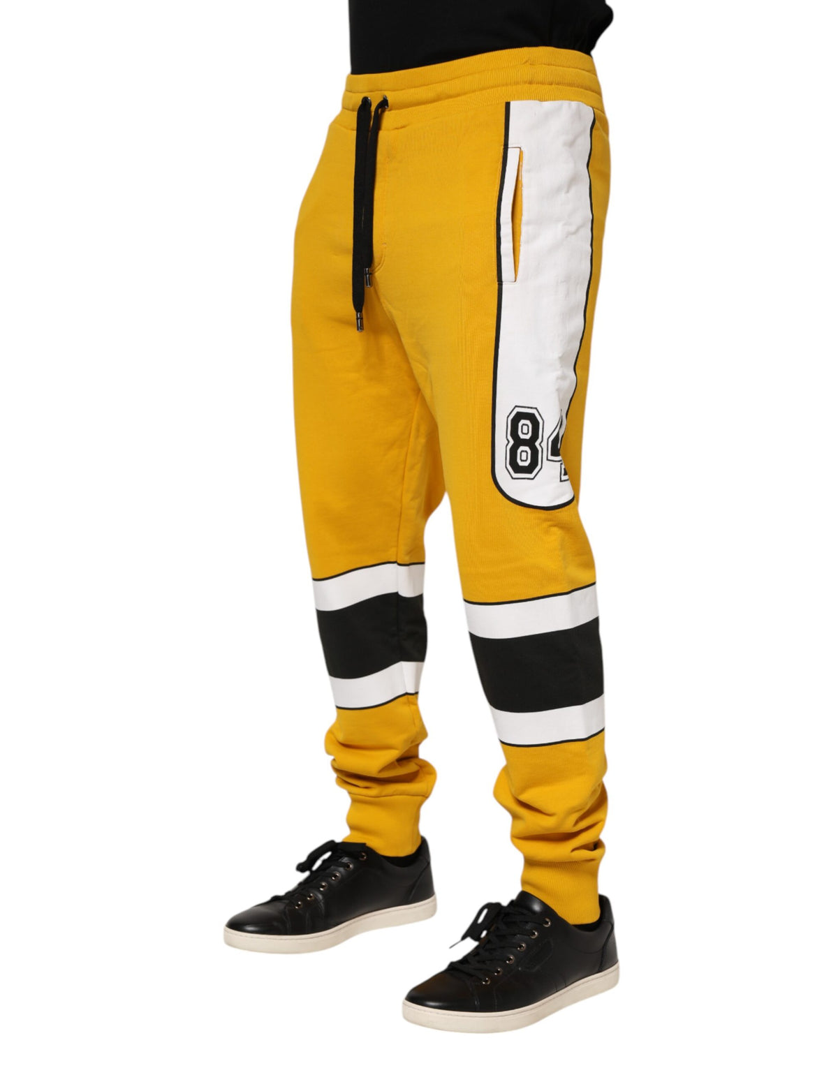 Dolce & Gabbana Yellow Cotton Casual Sweatpants Jogger Pants