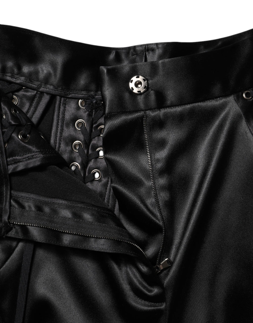Dolce & Gabbana Black Lace Details High Waist Skinny Pants