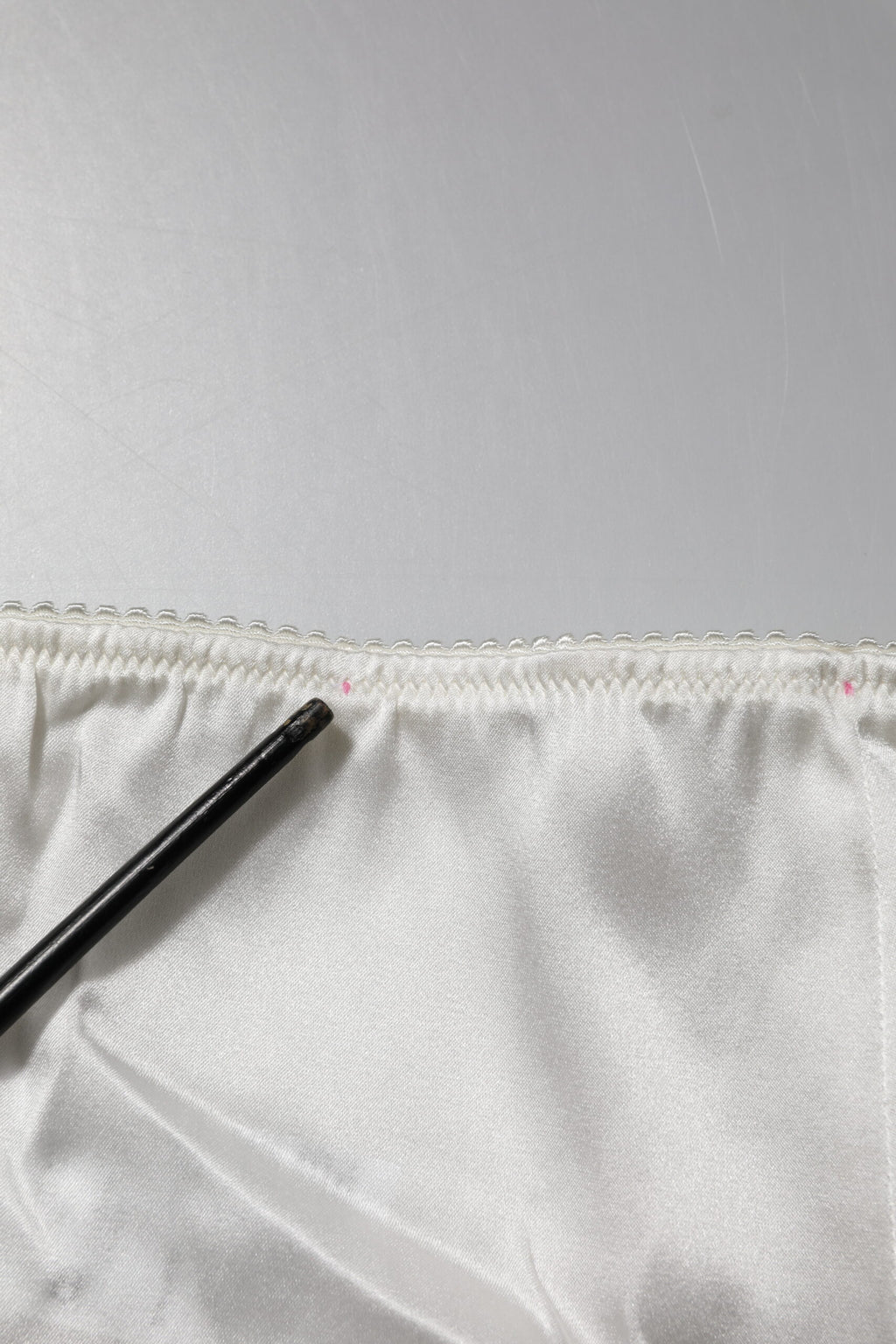 Dolce & Gabbana Ivory Silk Tapered High Waist Pants