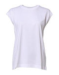 Dolce & Gabbana White Cotton Sleeveless Women Tank T-shirt