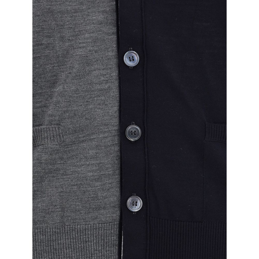 Thom Browne Multicolor Fleece Wool Cardigan