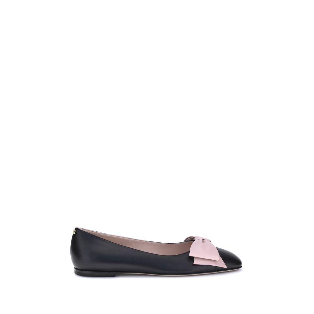 Valentino Garavani Black Goatskin Ballet Flats