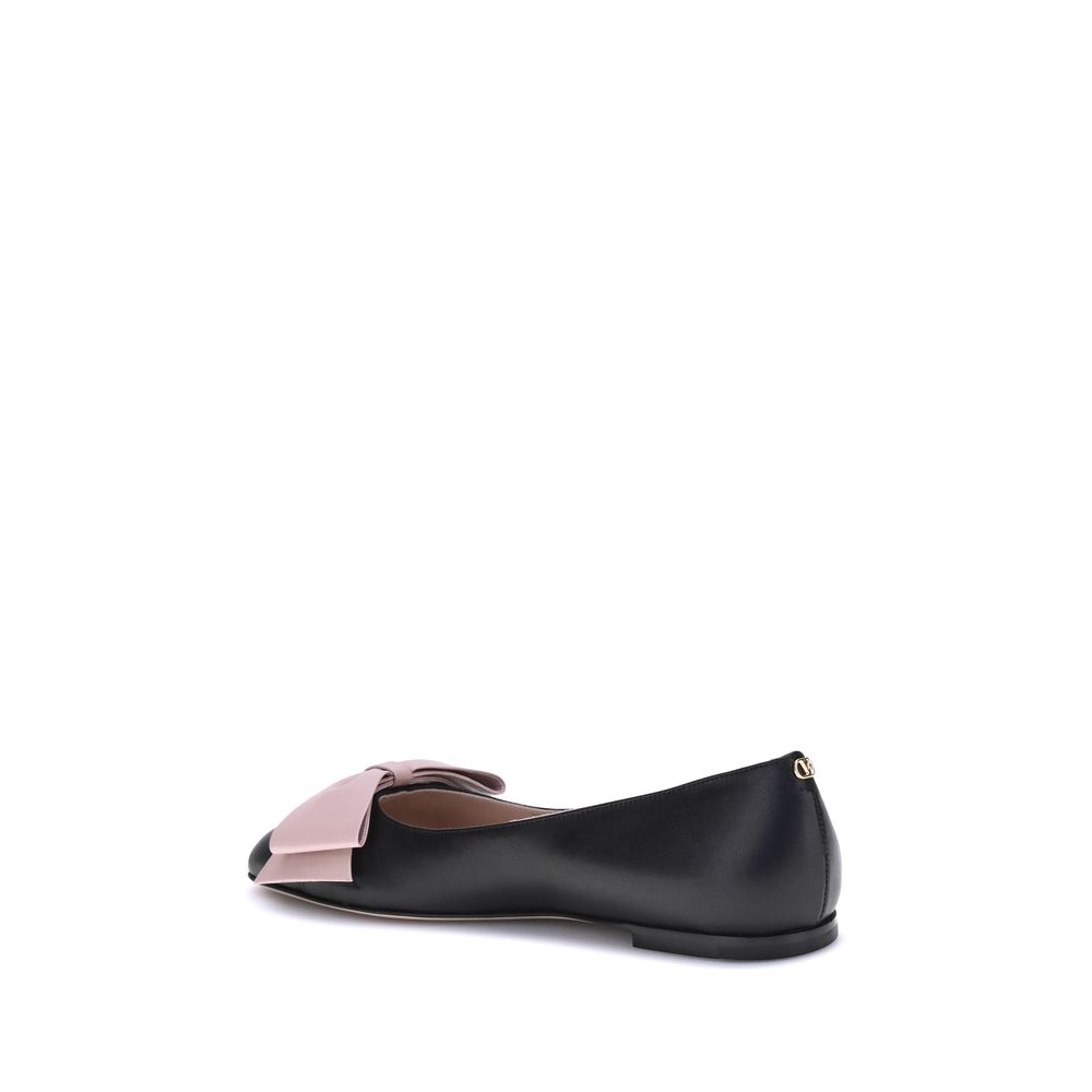 Valentino Garavani Black Goatskin Ballet Flats