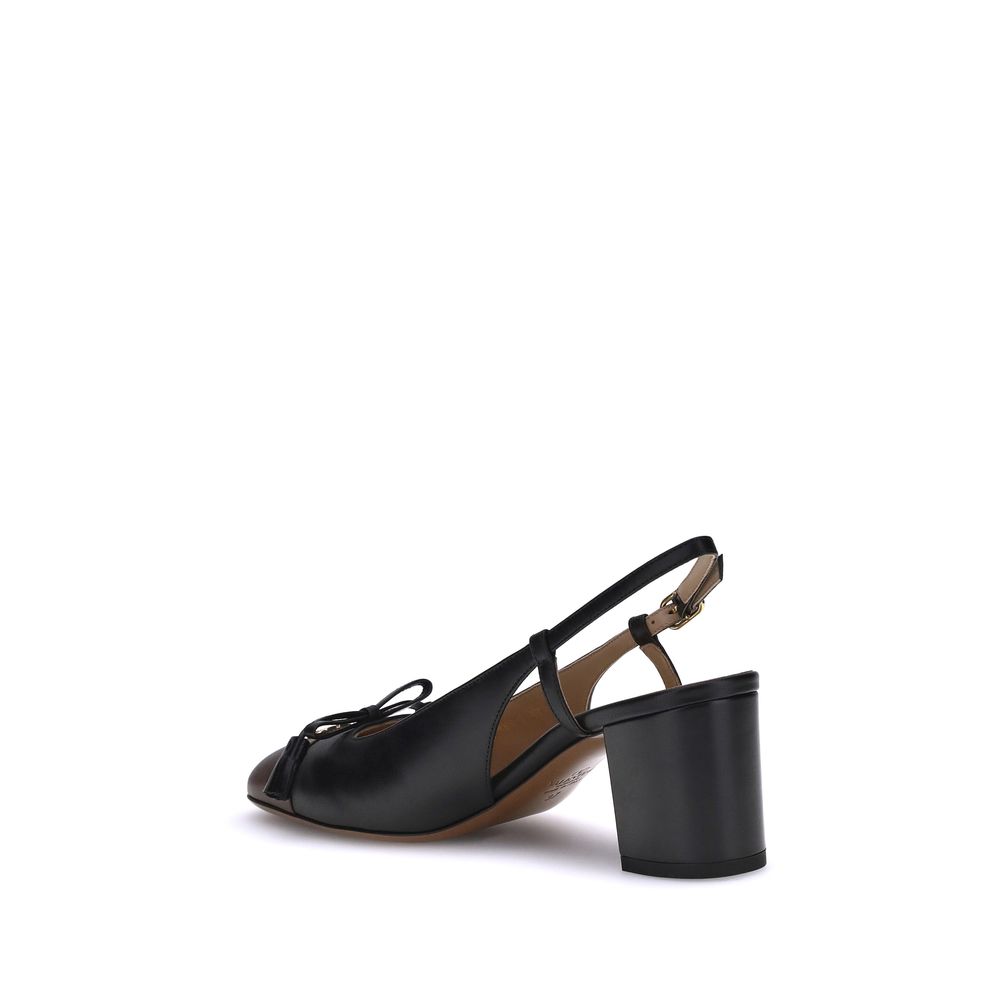 Valentino Garavani Black Goatskin Mid Heel Pumps