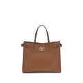 Valentino Garavani Brown Calf Leather Bos Taurus Shoulder Bag