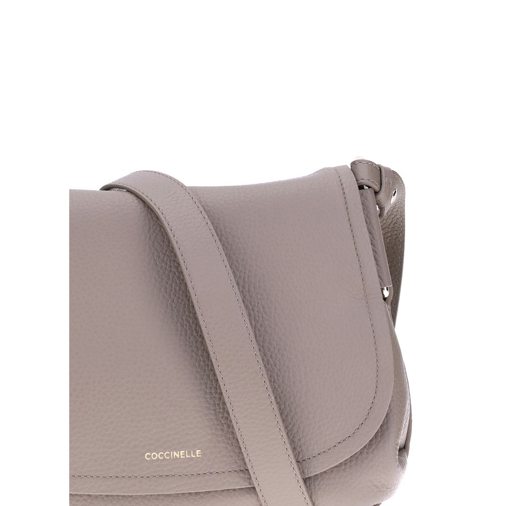 Coccinelle Beige Calf Leather Bos Taurus Shoulder Bag