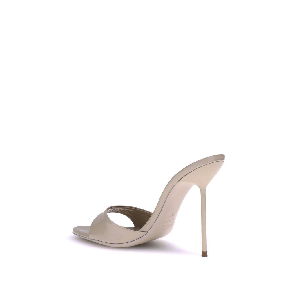 Paris Texas Beige Calf Leather Bos Taurus Stiletto Heel Sandals